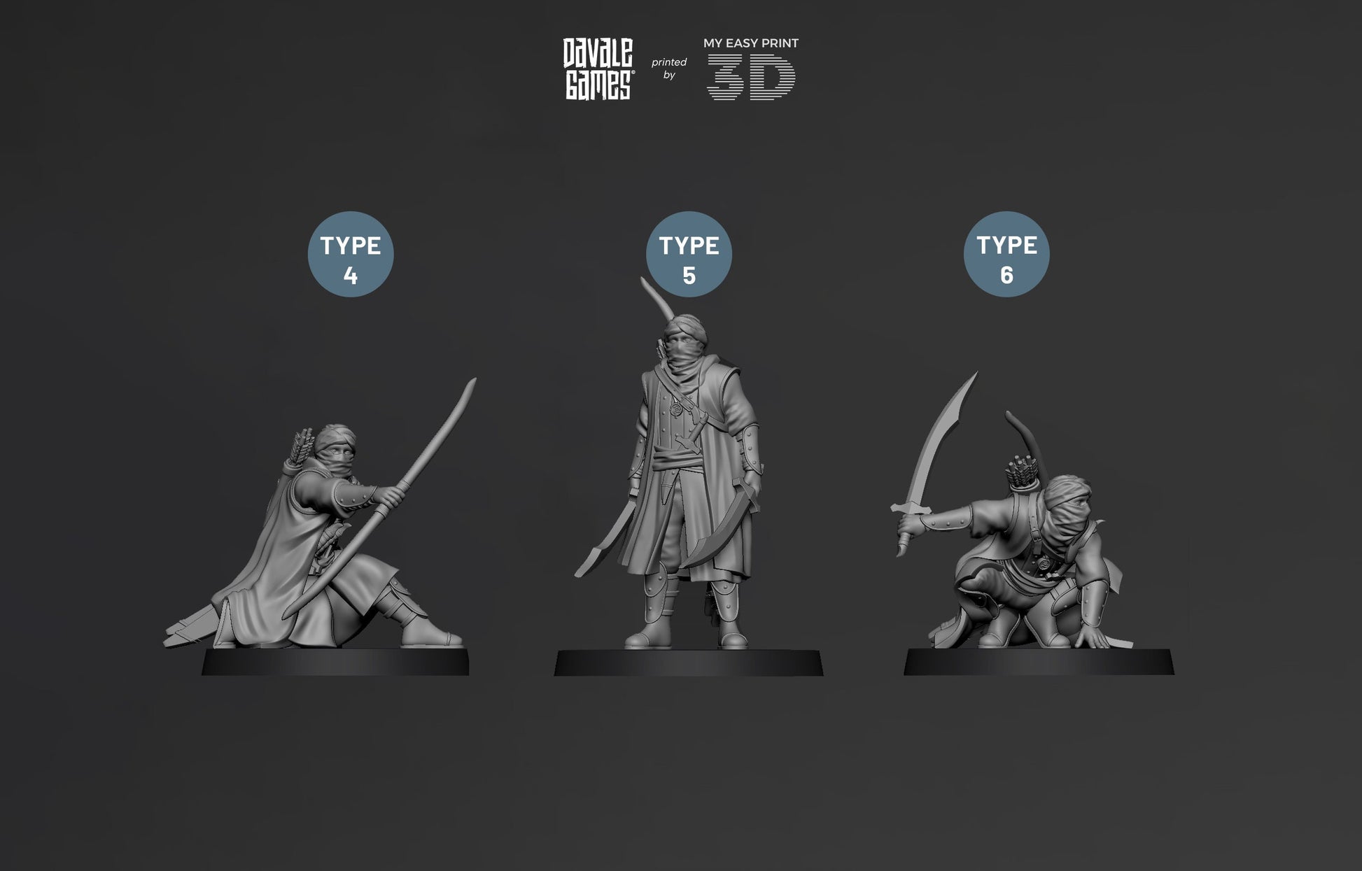 Snake Ninja - Davale Games - 3D Printed with high quality resin for LOTR/D&D games