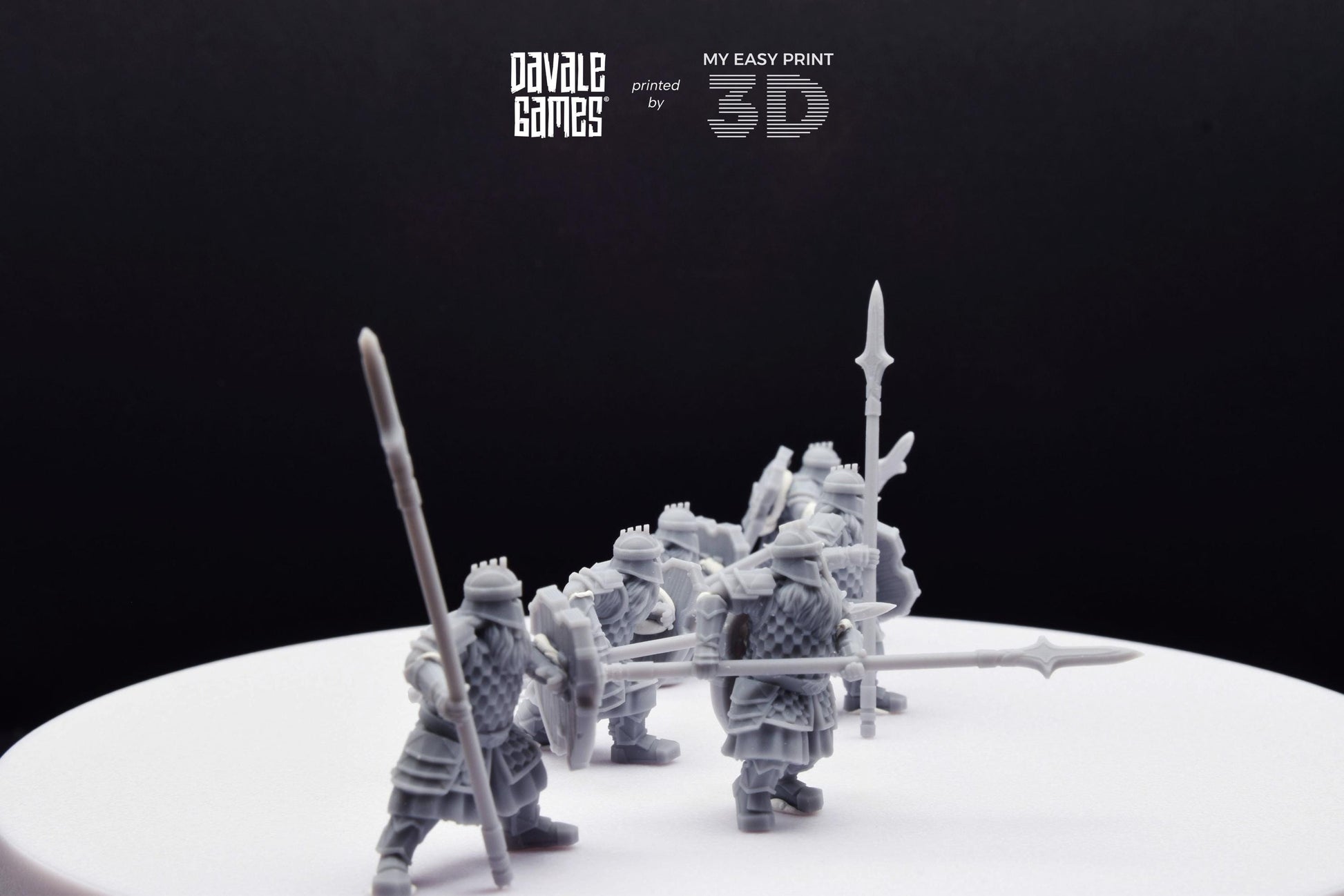 Silver Goat Dwarf Spearman - Davale Games - 3D Printed with high quality resin for LOTR/D&D games