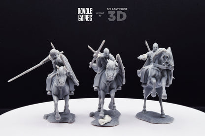 Bloody High Elf Knight - Mounted - Davale Games - 3D Printed with high quality resin for LOTR/D&D games