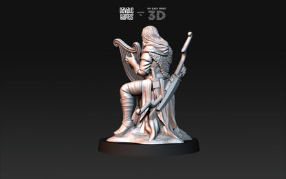 Wood Elf Musician - Davale Games - 3D Printed with high quality resin for LOTR/D&D games