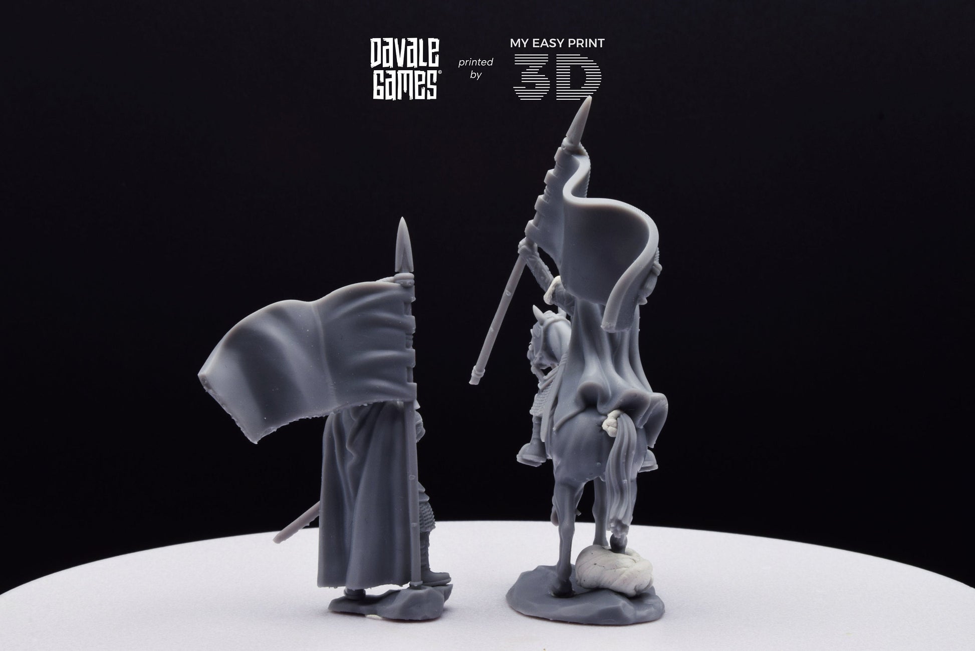 Mudd - West Humans Banner - Foot and Mounted - Davale Games - 3D Printed with high quality resin for LOTR/D&D games