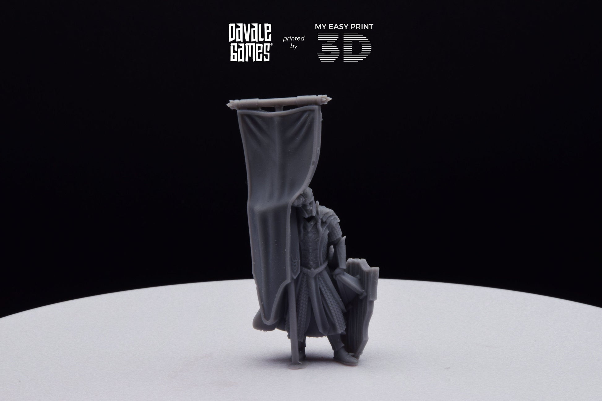 Armoured Wood Elf on Foot Banner 2 - Davale Games - 3D Printed with high quality resin for LOTR/D&D games