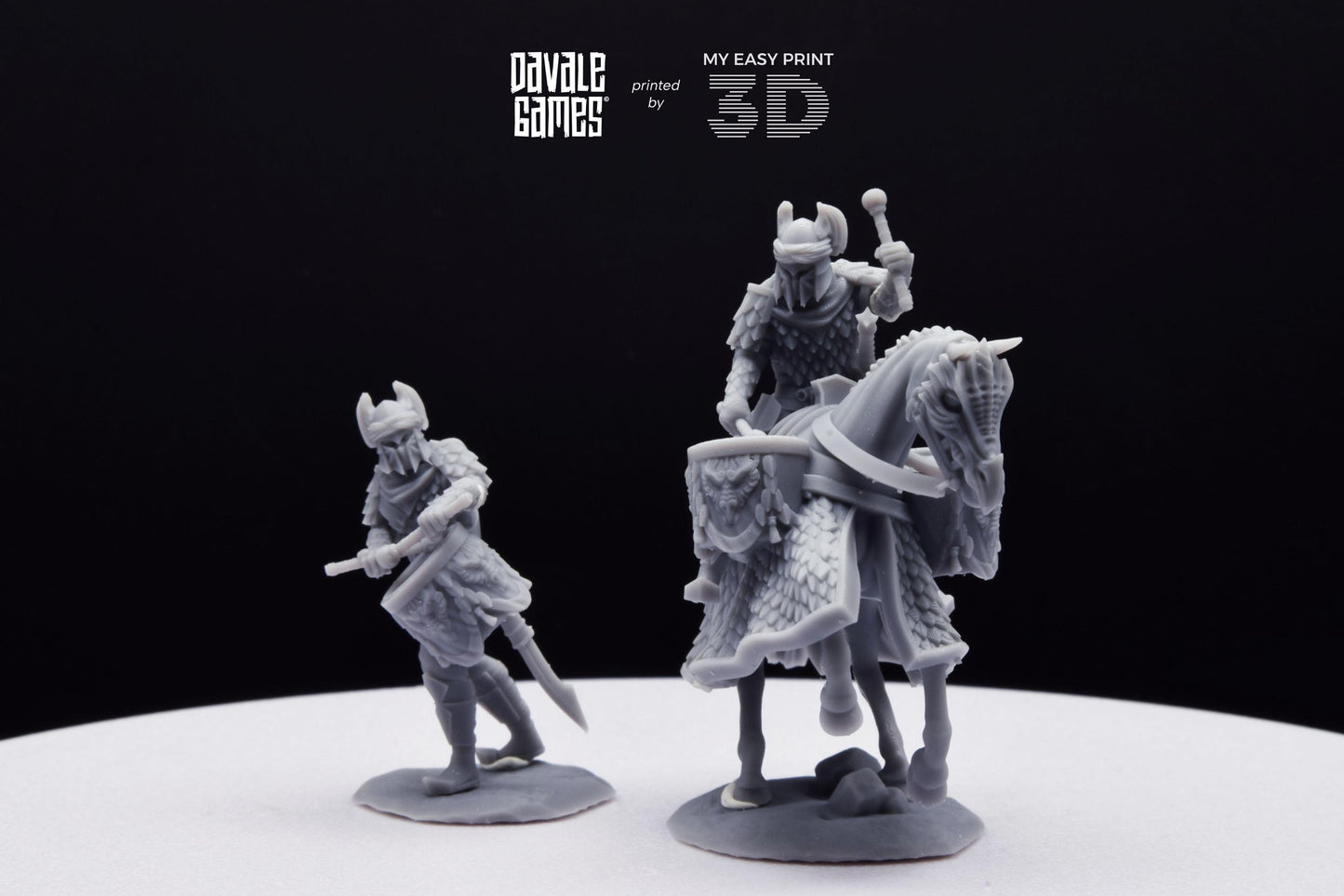 Dragon Army Drummer - Foot and Mounted - Davale Games - 3D Printed with high quality resin for LOTR/D&D games