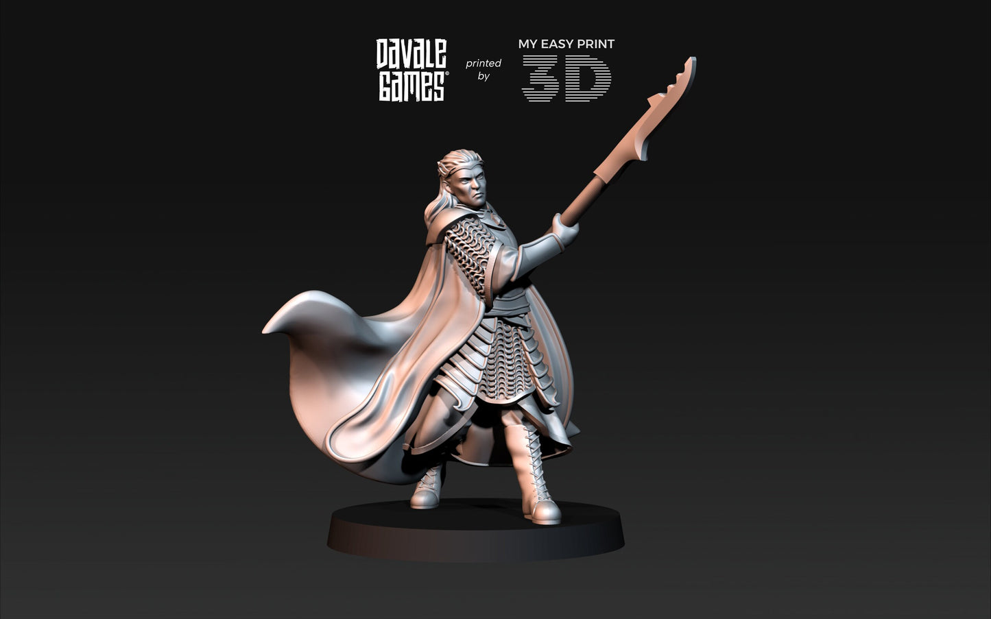 Bloody Elf King - Foot and Mounted - Davale Games - 3D Printed with high quality resin for LOTR/D&D games