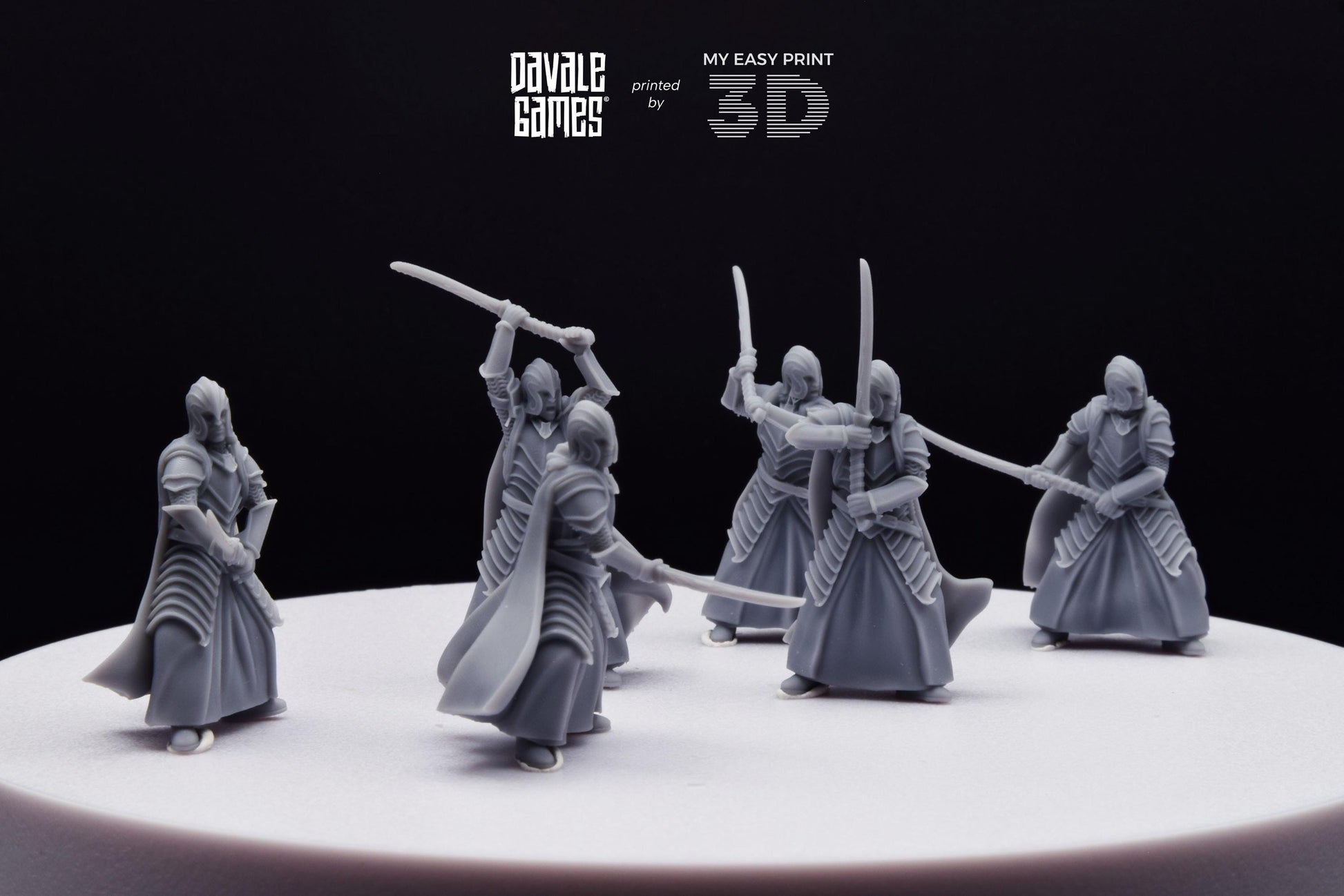 Bloody Warrior Elves Swordmen (Crests included) - Davale Games - 3D Printed with high quality resin for LOTR/D&D games