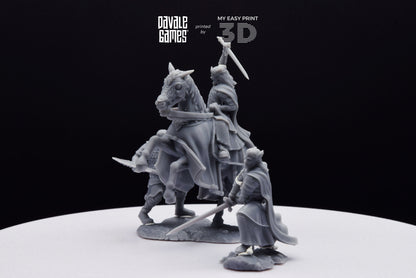 High King of Grey Castle - Foot and Mounted - Davale Games - 3D Printed with high quality resin for LOTR/D&D games