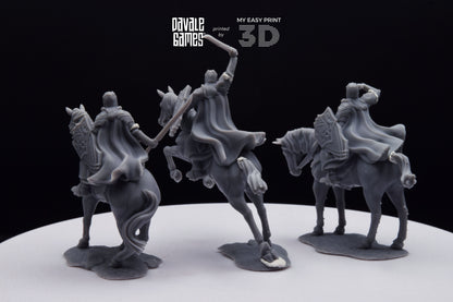 Armoured Wood Elf on Horse - Davale Games - 3D Printed with high quality resin for LOTR/D&D games