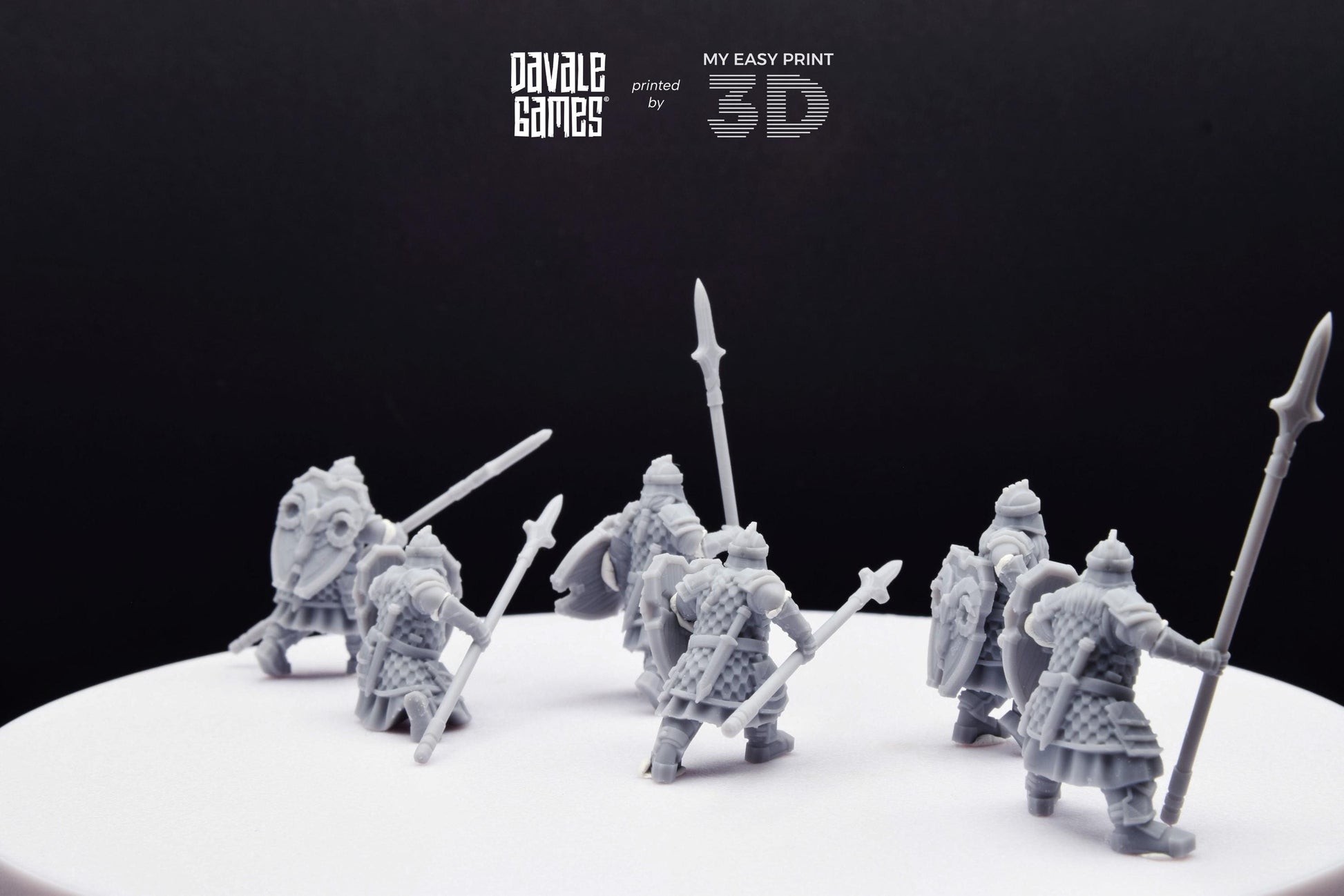 Silver Goat Dwarf Spearman - Davale Games - 3D Printed with high quality resin for LOTR/D&D games