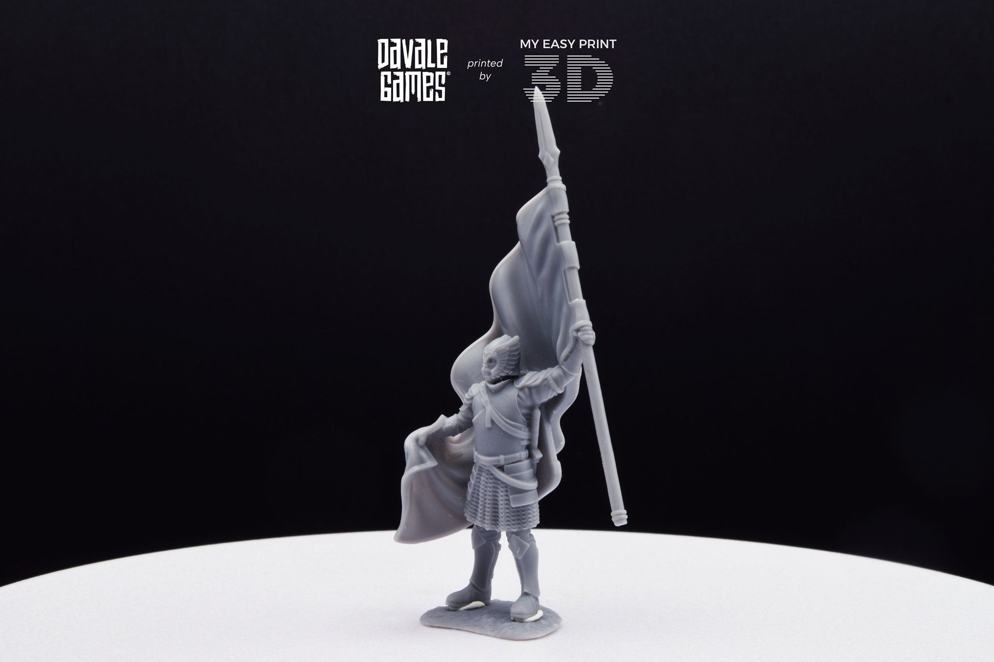 Grey Castle Banner - Davale Games - 3D Printed with high quality resin for LOTR/D&D games