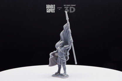 Grey Castle Banner - Davale Games - 3D Printed with high quality resin for LOTR/D&D games