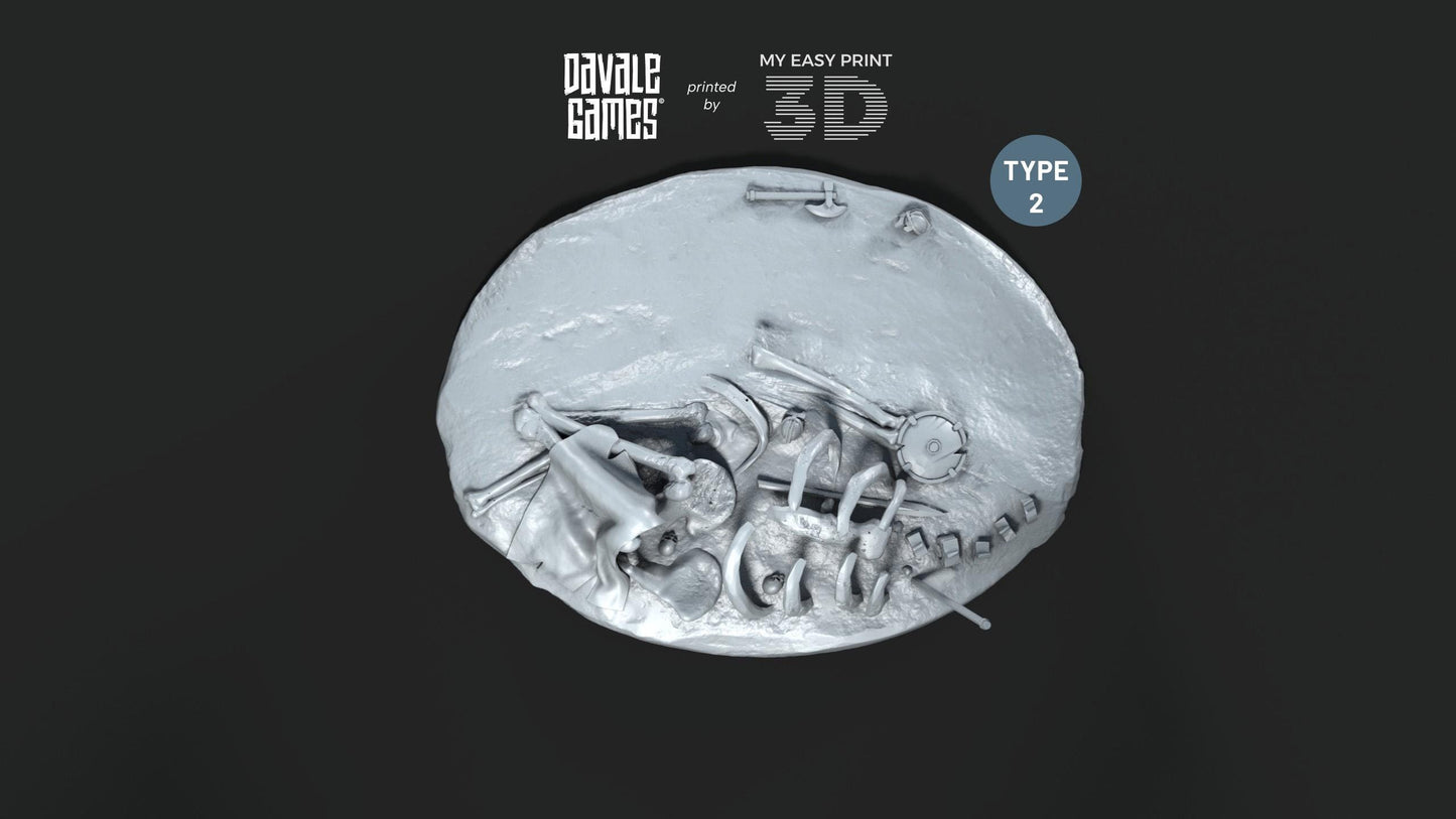 Pedestals with debris - Goblins of the cave - Scenery/Terrain - Davale Games - 3D Printed with high quality resin for LOTR/D&D games