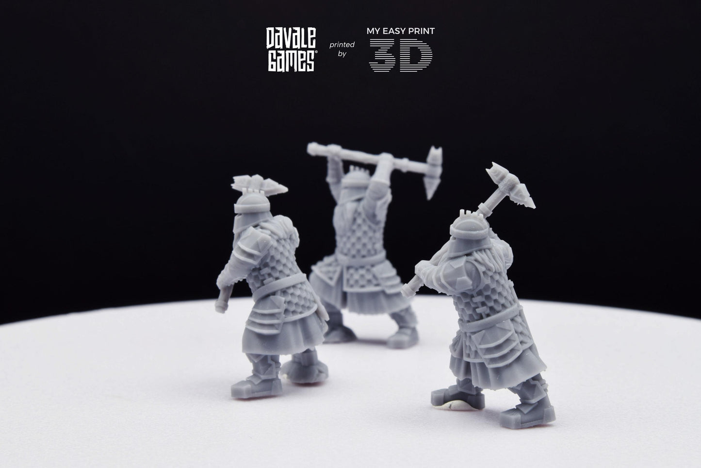 Silver Goat Dwarf with Hammer - Davale Games - 3D Printed with high quality resin for LOTR/D&D games