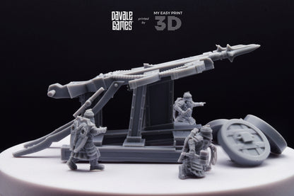 Silver Goat Dwarves Ballista With Dotation - Davale Games - 3D Printed with high quality resin for LOTR/D&D games