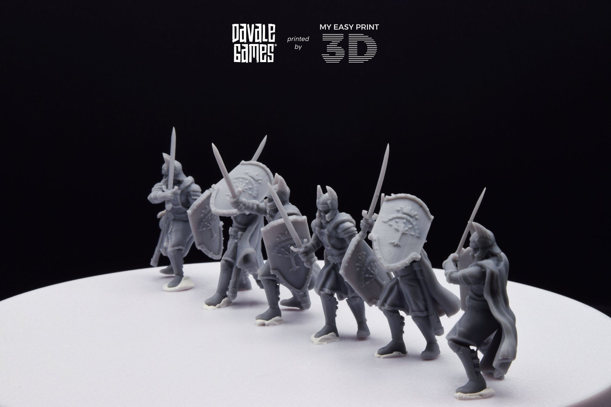 Old High Human Warriors Swordmen - Davale Games - 3D Printed with high quality resin for LOTR/D&D games