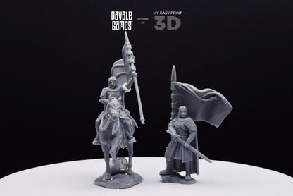 Mudd - West Humans Banner - Foot and Mounted - Davale Games - 3D Printed with high quality resin for LOTR/D&D games