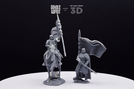Mudd - West Humans Banner - Foot and Mounted - Davale Games - 3D Printed with high quality resin for LOTR/D&D games