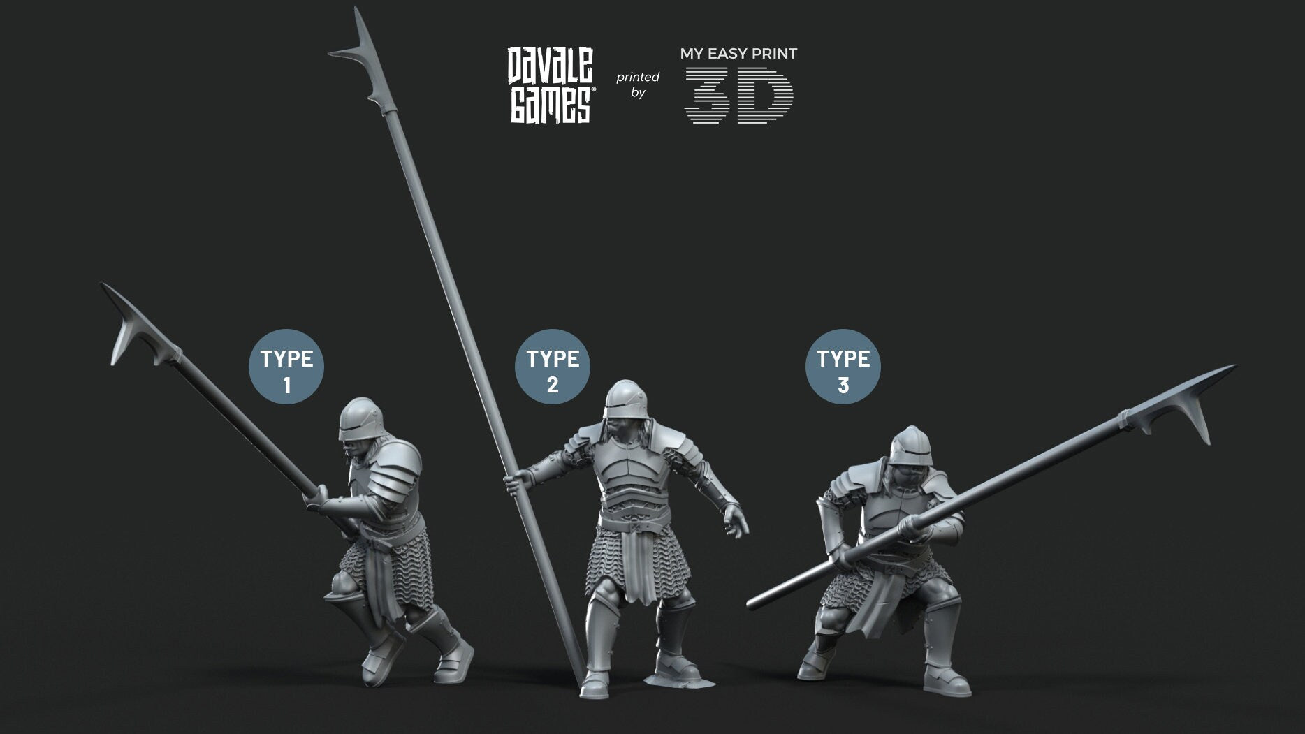 Blood-Handed with Long Spears - Davale Games - 3D Printed with high quality resin for LOTR/D&D games