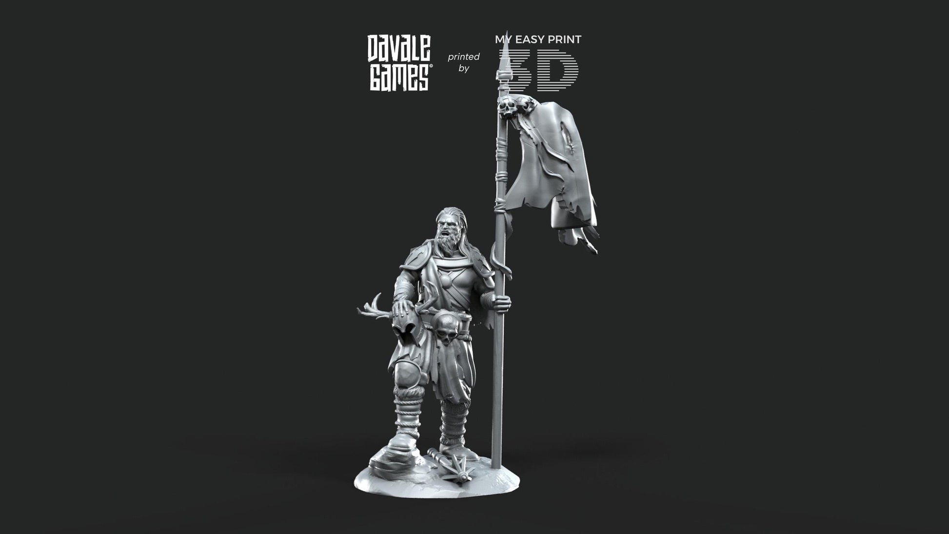 Khalüm Banner - Dead City - Davale Games - 3D Printed with high quality resin for LOTR/D&D games