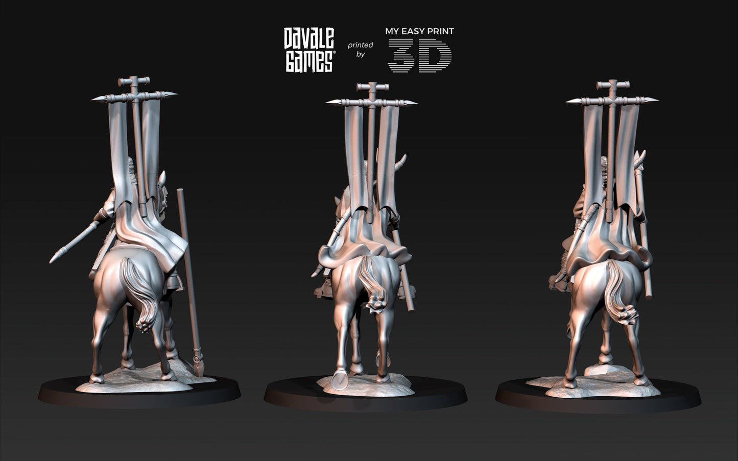 Regular Snake warriors on Horse - Davale Games - 3D Printed with high quality resin for LOTR/D&D games