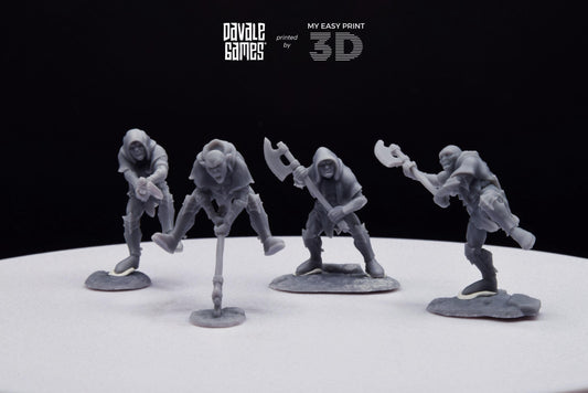 Goblins with Axe - Goblins of the cave - Davale Games - 3D Printed with high quality resin for LOTR/D&D games