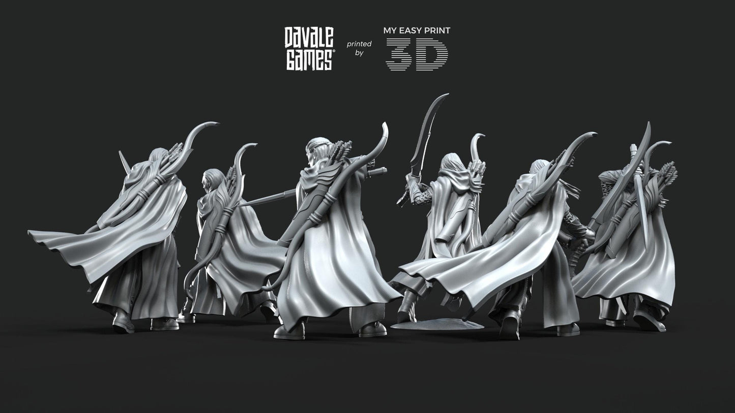 Galanthir Elves - Forest Guardians with Sword - Davale Games - 3D Printed with high quality resin for LOTR/D&D games