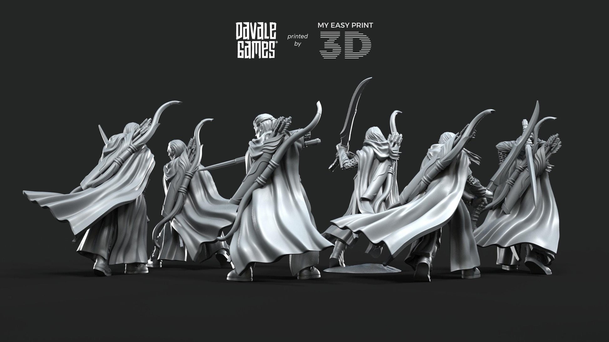 Galanthir Elves - Forest Guardians with Sword - Davale Games - 3D Printed with high quality resin for LOTR/D&D games