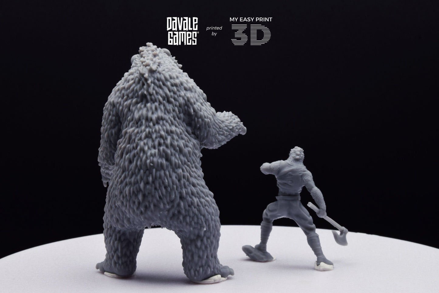 Bear and Human Form - Davale Games - 3D Printed with high quality resin for LOTR/D&D games