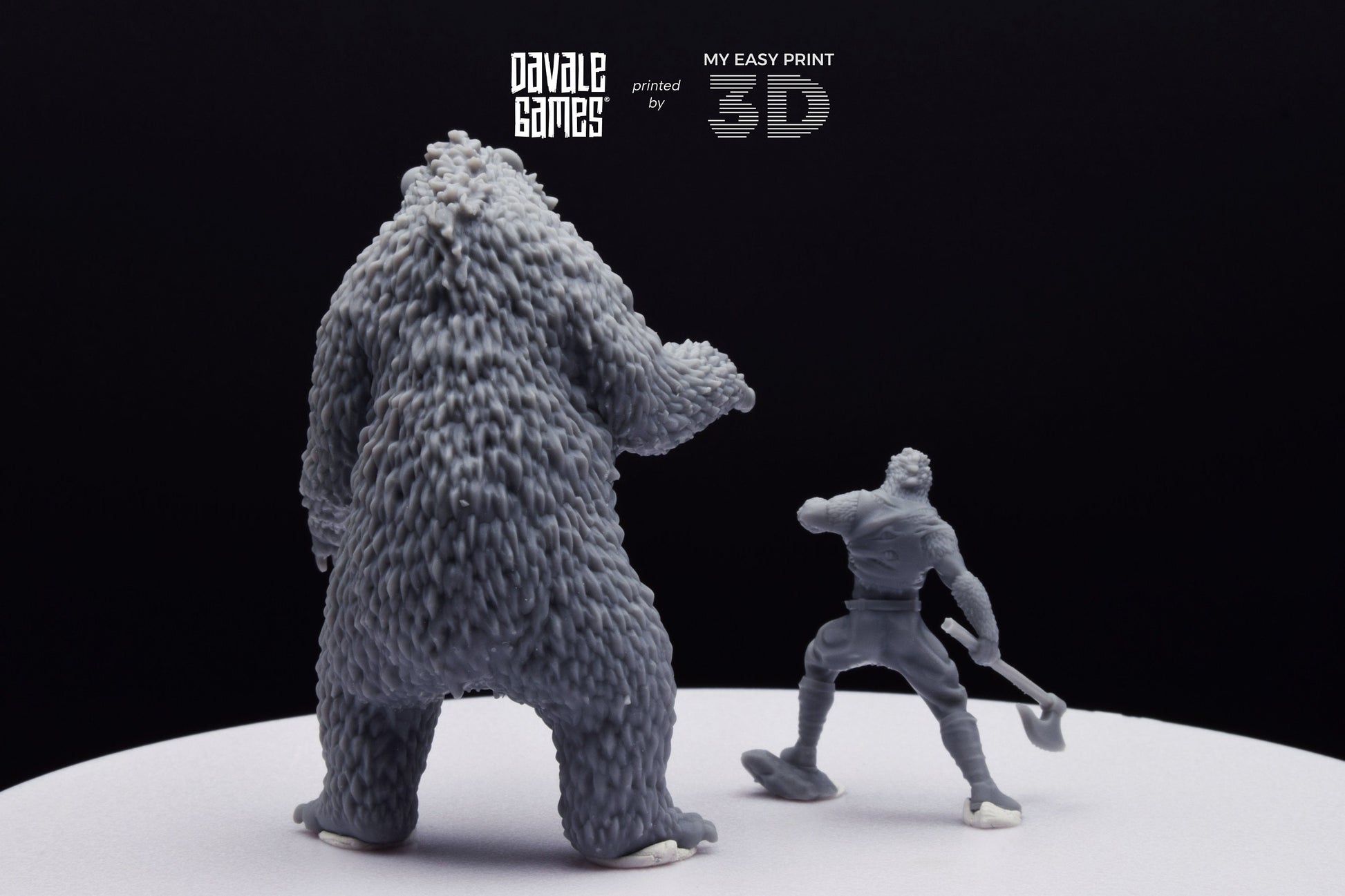 Bear and Human Form - Davale Games - 3D Printed with high quality resin for LOTR/D&D games