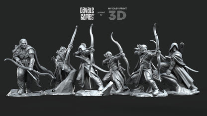 Galanthir Elves Forest Guardians with Bow - Davale Games - 3D Printed with high quality resin for LOTR/D&D games