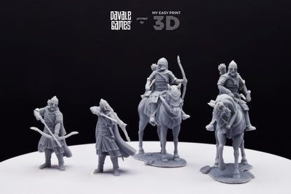 West Humans Outriders - Foot and Mounted - Davale Games - 3D Printed with high quality resin for LOTR/D&D games