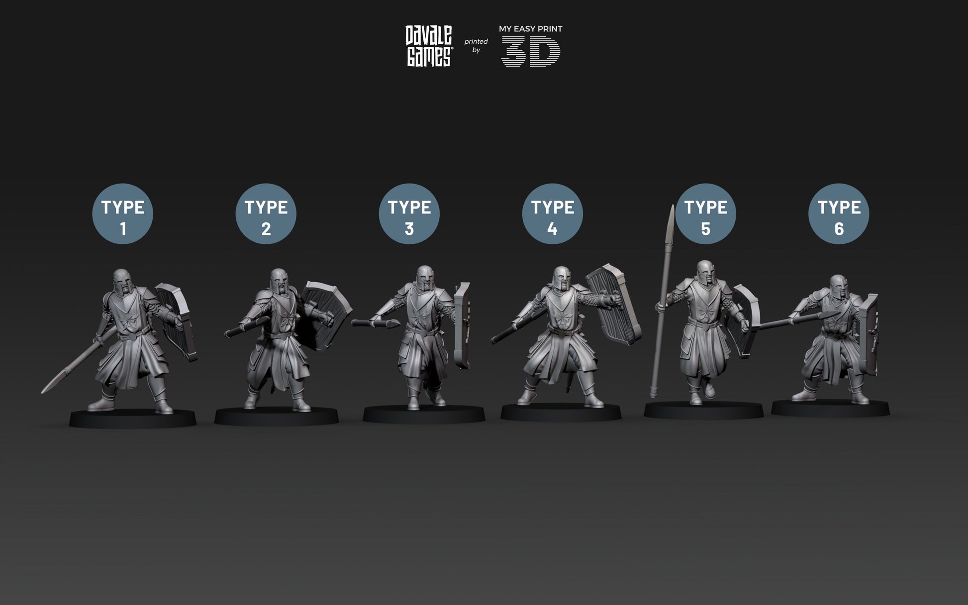 Human North Soldier with Spear and Shield - Davale Games - 3D Printed with high quality resin for LOTR/D&D games
