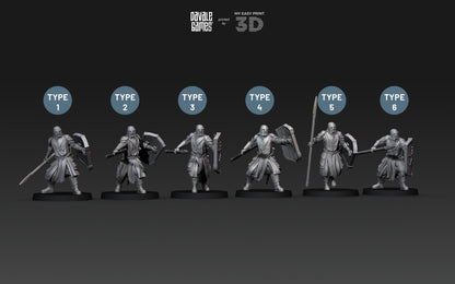 Human North Soldier with Spear and Shield - Davale Games - 3D Printed with high quality resin for LOTR/D&D games