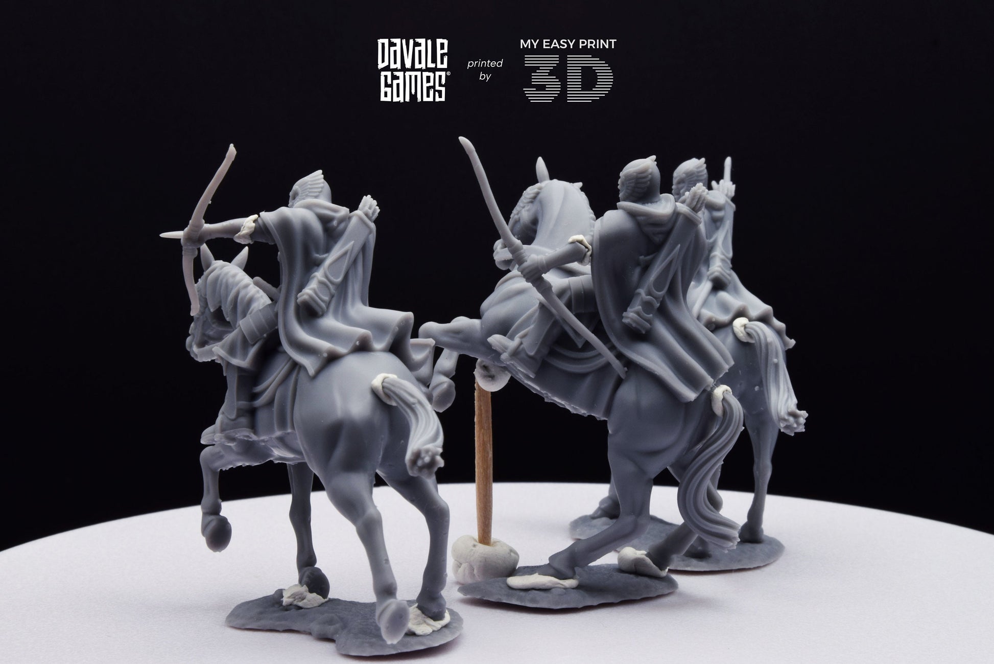 Grey Castle Court Guards - Mounted - Davale Games - 3D Printed with high quality resin for LOTR/D&D games