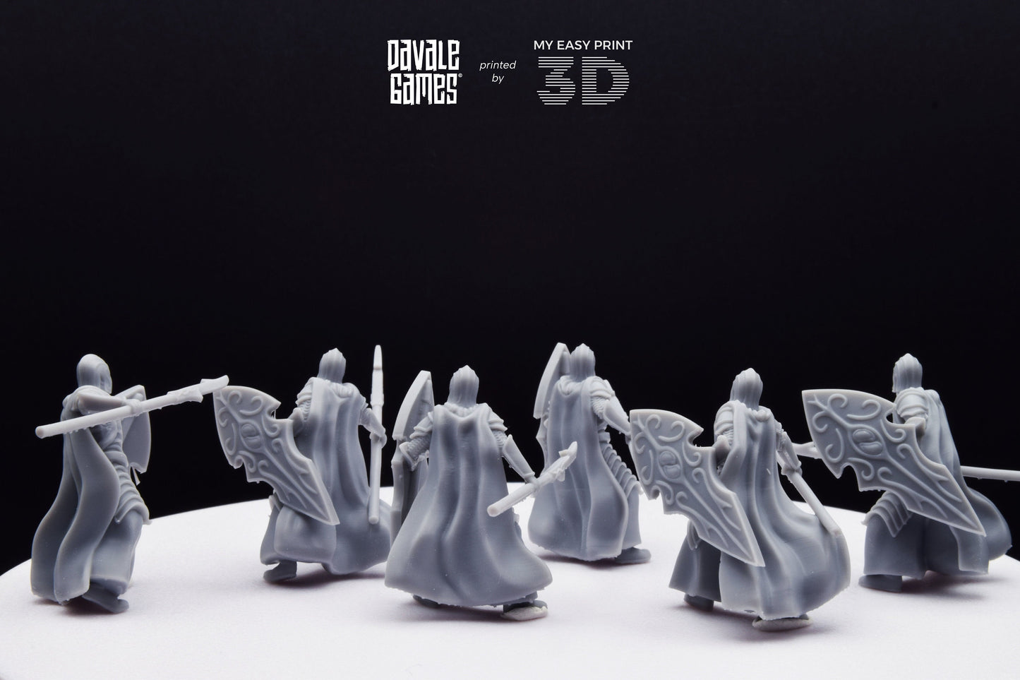 Bloody Elf with Spear and Shield - Davale Games - 3D Printed with high quality resin for LOTR/D&D games
