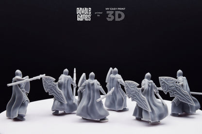 Bloody Elf with Spear and Shield - Davale Games - 3D Printed with high quality resin for LOTR/D&D games