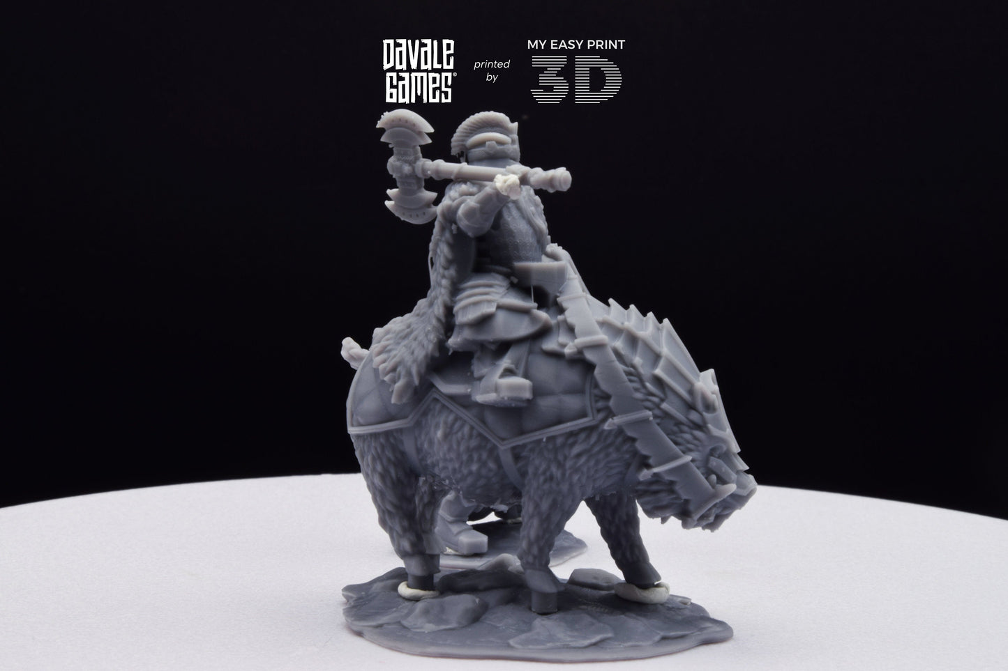 Silver Goat Dwarf Lord Iron - Foot and Mounted - Davale Games - 3D Printed with high quality resin for LOTR/D&D games