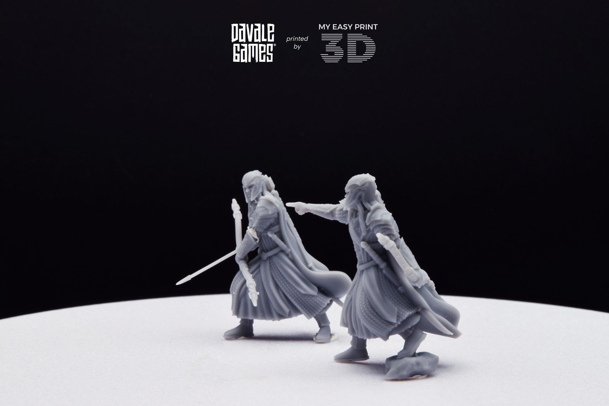 Armoured Wood Elf with Bows - Davale Games - 3D Printed with high quality resin for LOTR/D&D games