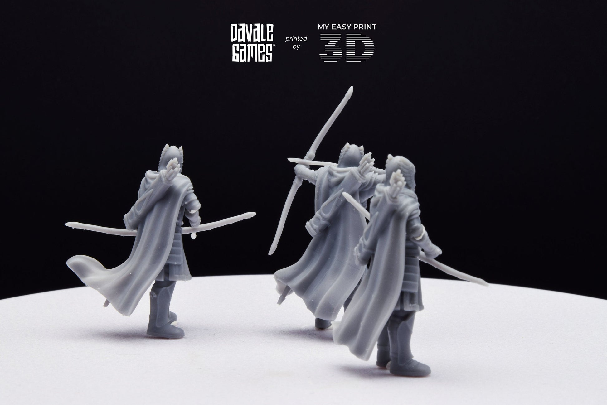Grey Castle Guard with Long Bows - Davale Games - 3D Printed with high quality resin for LOTR/D&D games