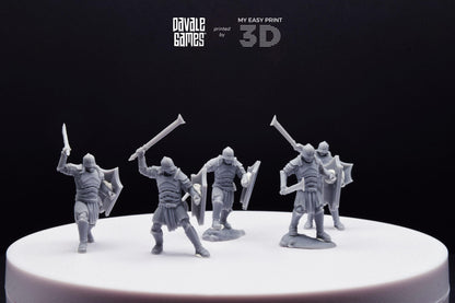 Blood-Handed Orcs with Shield and Sword - Davale Games - 3D Printed with high quality resin for LOTR/D&D games