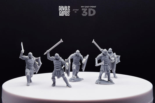 Blood-Handed Orcs with Shield and Sword - Davale Games - 3D Printed with high quality resin for LOTR/D&D games