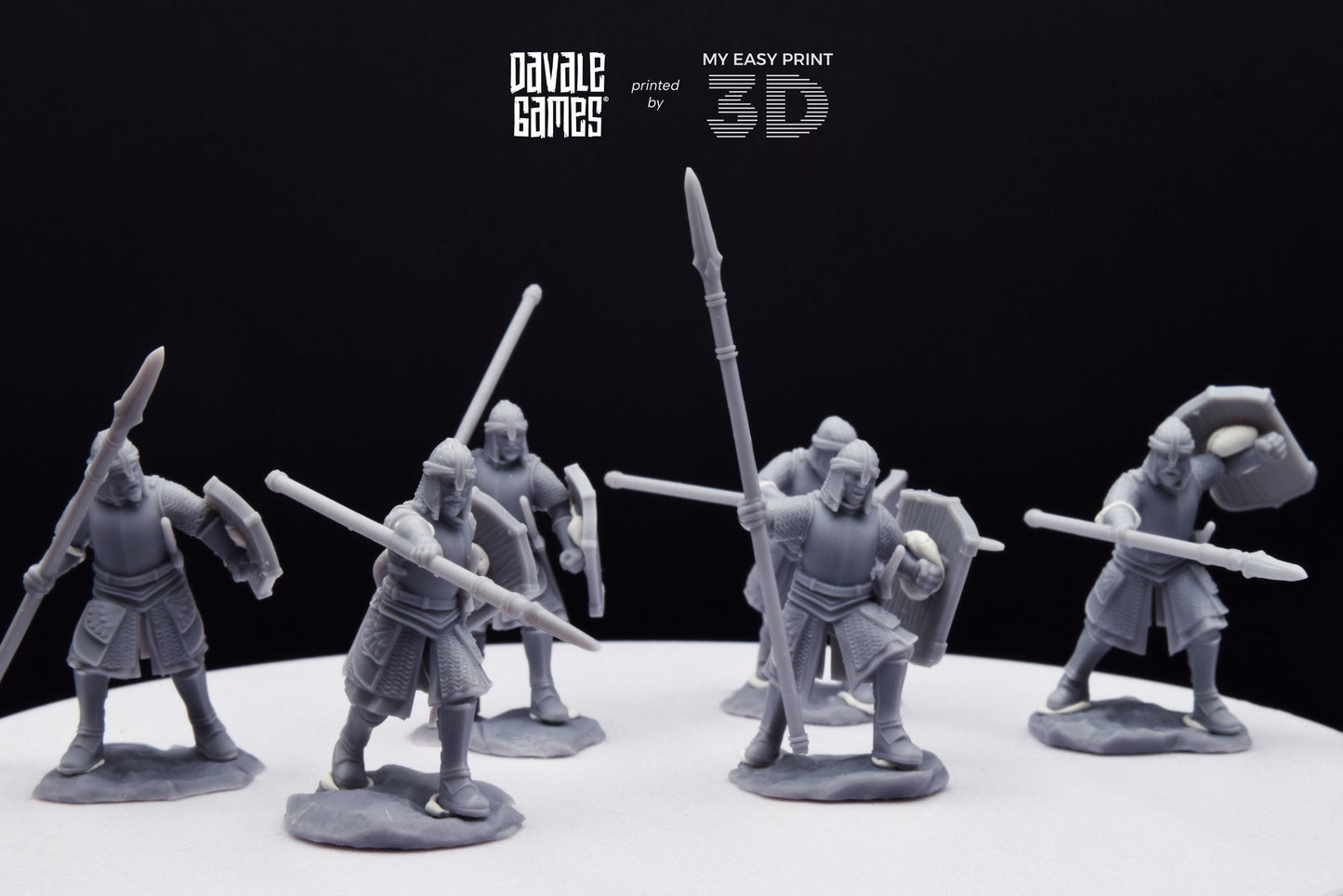 North Warriors with Spear and Shield - Davale Games - 3D Printed with high quality resin for LOTR/D&D games