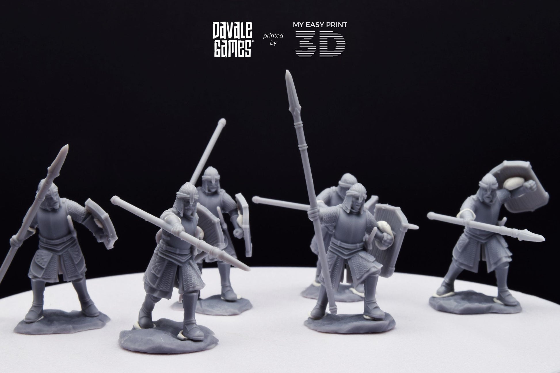 North Warriors with Spear and Shield - Davale Games - 3D Printed with high quality resin for LOTR/D&D games