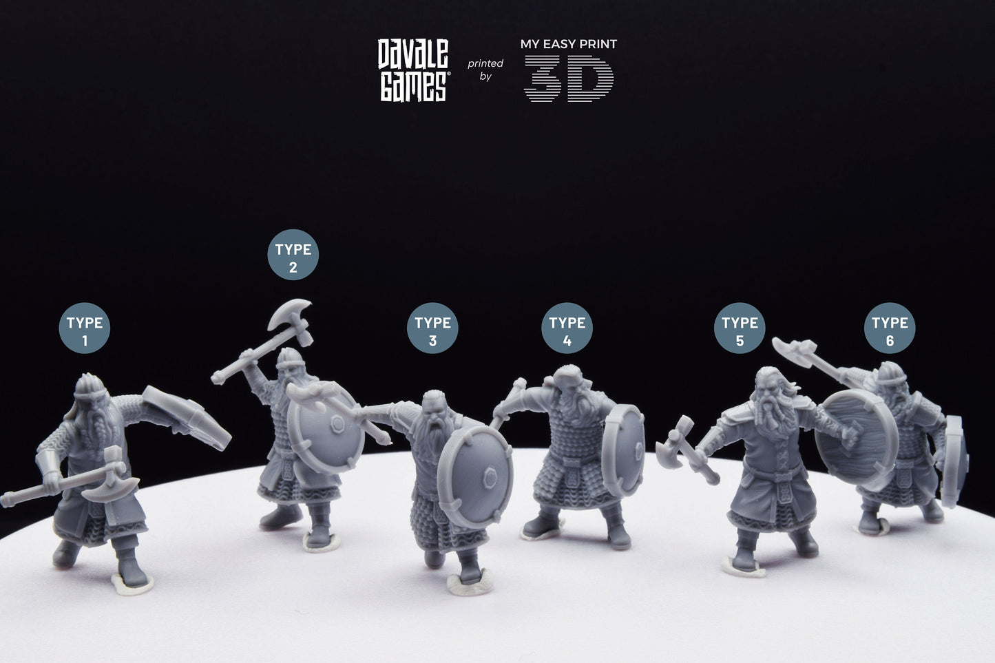 Kalak Warriors - Davale Games - 3D Printed with high quality resin for LOTR/D&D games
