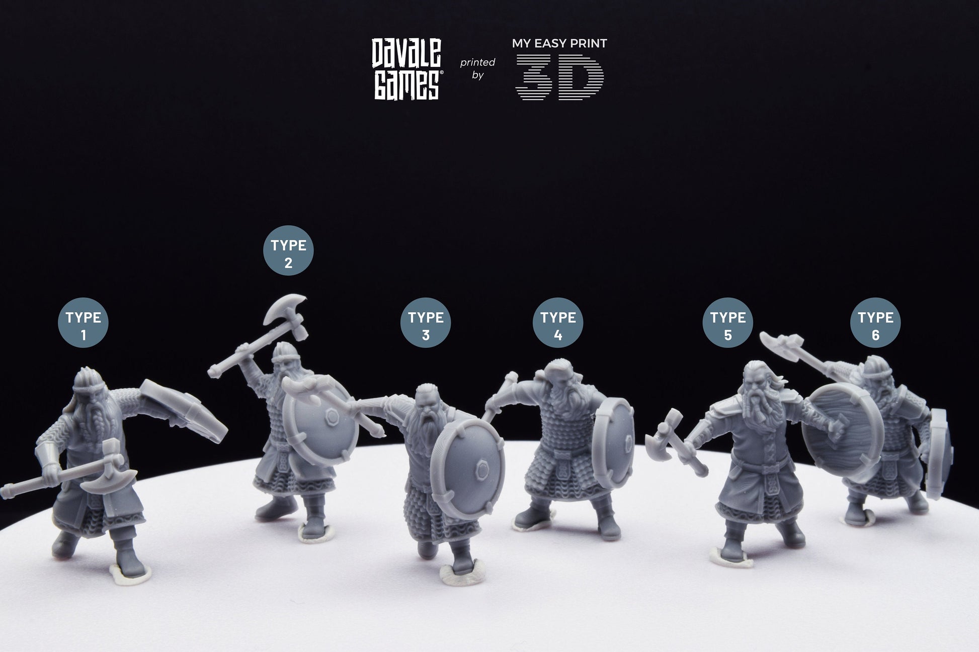 Kalak Warriors - Davale Games - 3D Printed with high quality resin for LOTR/D&D games