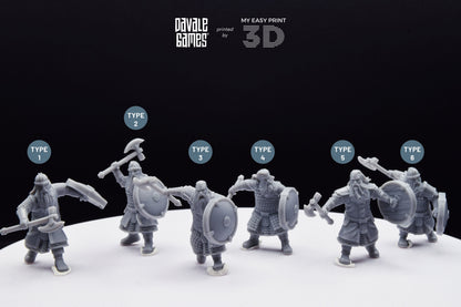 Kalak Warriors - Davale Games - 3D Printed with high quality resin for LOTR/D&D games