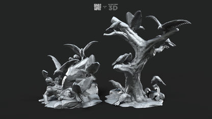 Flock of crows - Scenery - Davale Games - Mythological games - 3D Printed with high quality resin