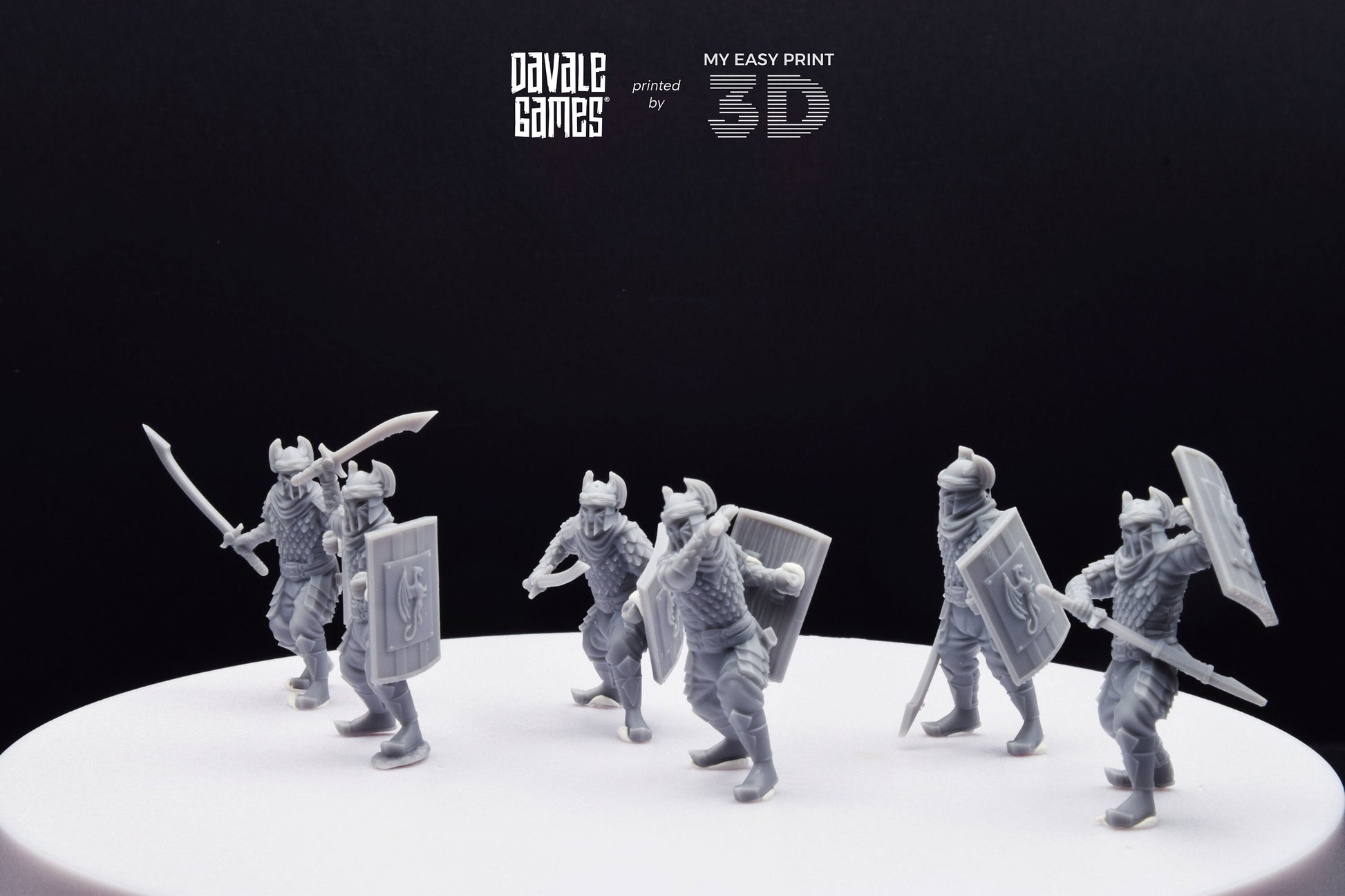 Dragon Army Regular Warrior with Sword and Shield - Davale Games - 3D Printed with high quality resin for LOTR/D&D games