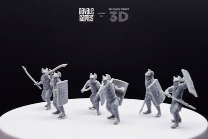 Dragon Army Regular Warrior with Sword and Shield - Davale Games - 3D Printed with high quality resin for LOTR/D&D games