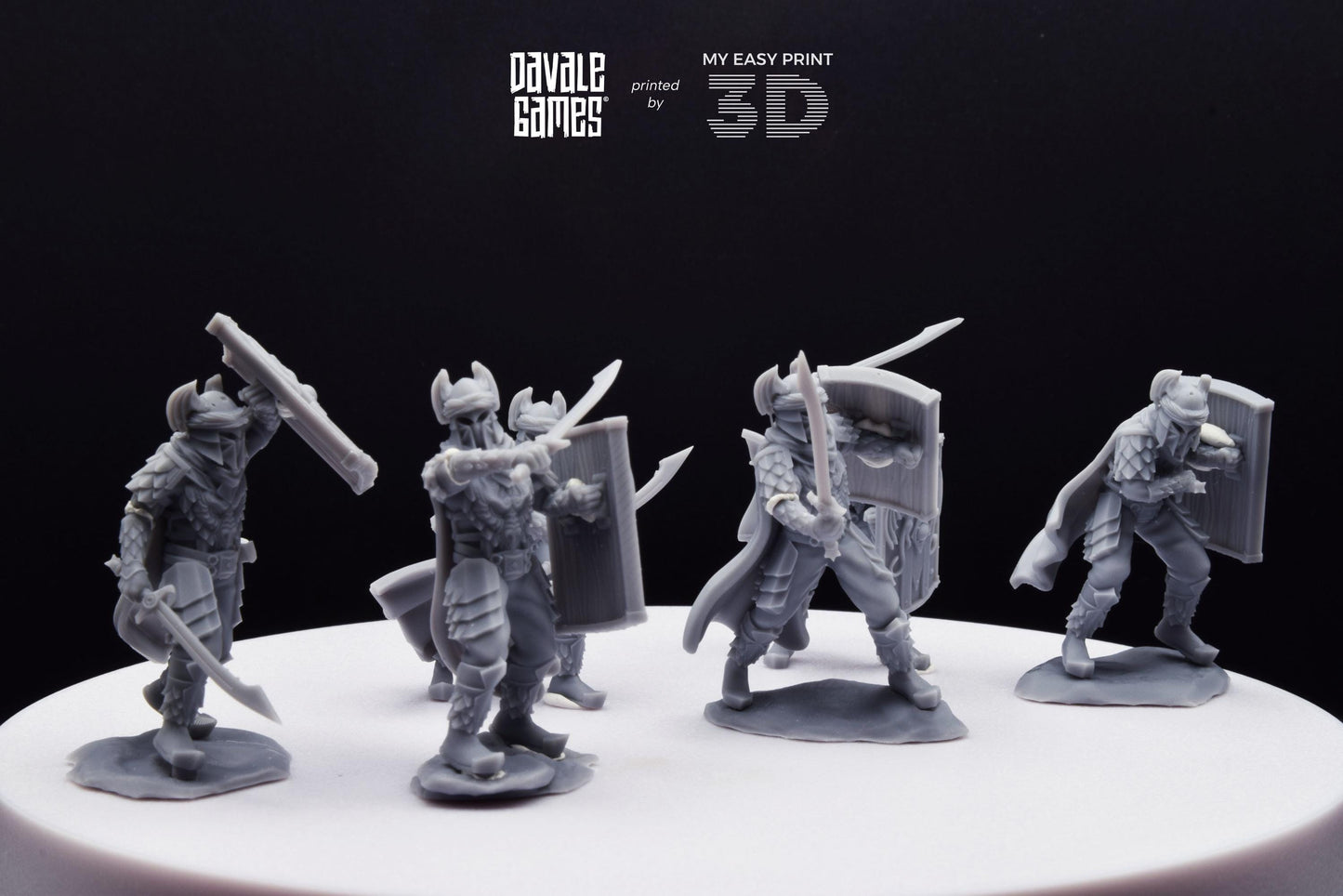 Dragon Army Elite with Sword and Shield - Davale Games - 3D Printed with high quality resin for LOTR/D&D games