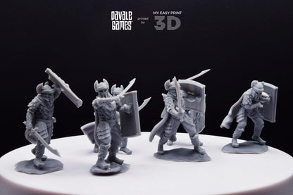 Dragon Army Elite with Sword and Shield - Davale Games - 3D Printed with high quality resin for LOTR/D&D games